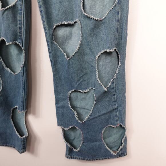 Levi's 513 Men's High Waisted Straight Custom Heart Cutout Jeans size 31 x 31 - Picture 6 of 12